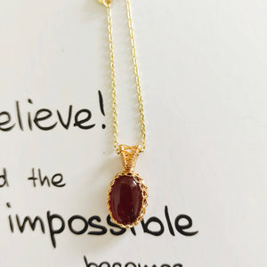 Handmade Jewelry, Garnet necklace, fashion jewelry for women, girls, 14K Gold wire,custom jewelry