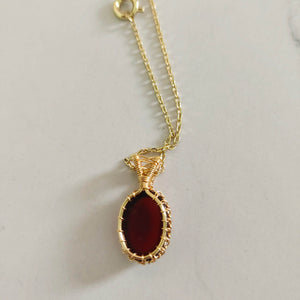 Handmade Jewelry, Garnet necklace, fashion jewelry for women, girls, 14K Gold wire,custom jewelry