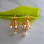 Load image into Gallery viewer, Handmade Umbrella Earrings/Necklace, 14K Gold Filled Wire, Natural Pearls  - NovaHearts Jewelry
