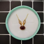 Load image into Gallery viewer, Handmade Rabbit Necklace with Gemstone, 14K Gold Filled Wire, Garnet Necklace  - Novahearts Jewelry
