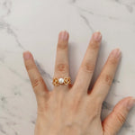 Load image into Gallery viewer, Handmade corolla ring, fashion jewelry for women girls, 14K Gold wire with pearl, custom size
