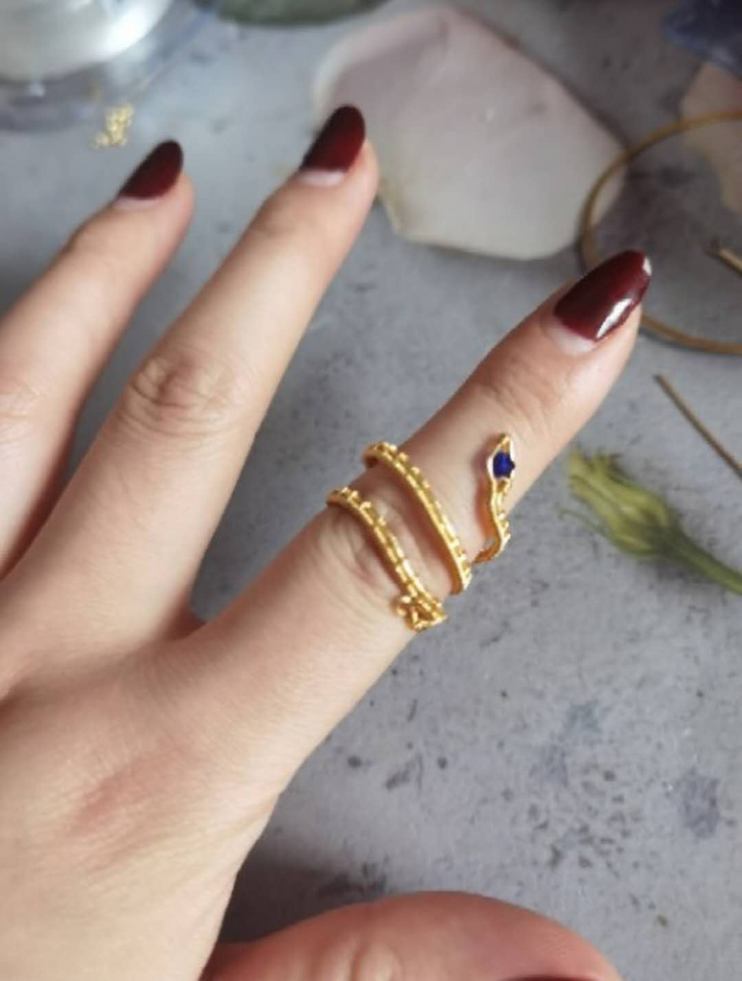 Handmade Snake Ring, 14K Gold Filled Wire - Novahearts Jewelry